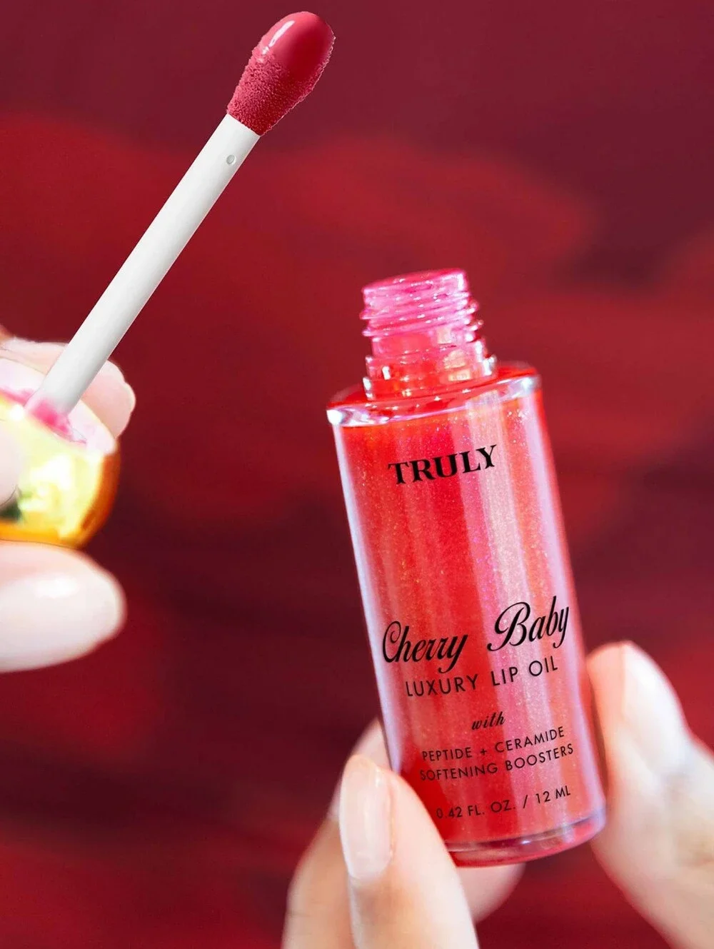 TRULY BEAUTY Cherry Baby Luxury Lip Oil - Shimmery Cherry Red